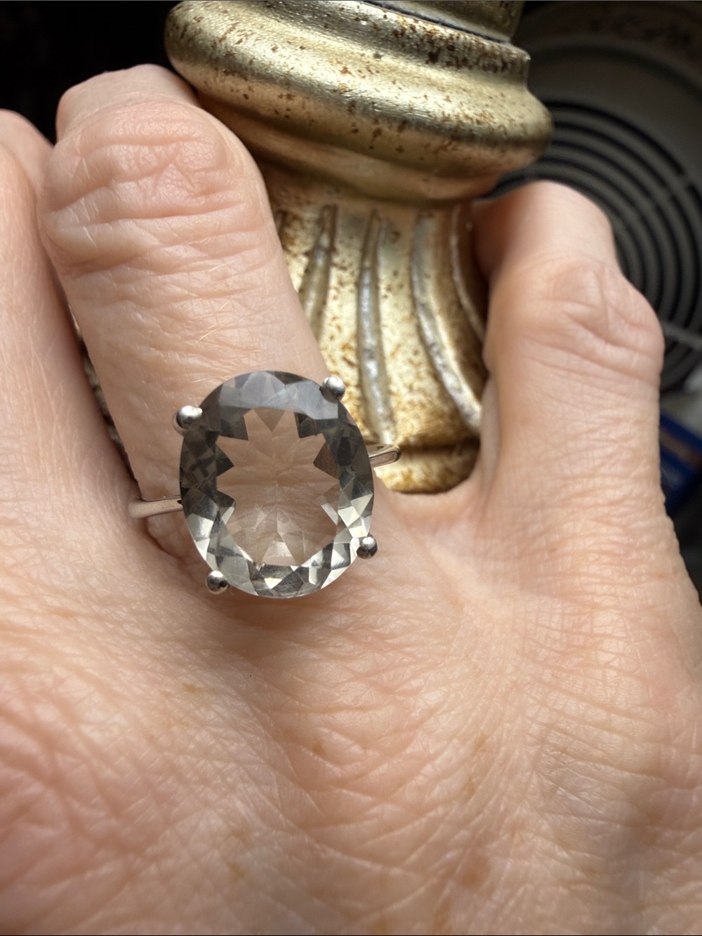 4 CT SMOKY QUARTZ Classic Silver Ring NEW sz 7 GORGEOUS - Picture 5 of 7